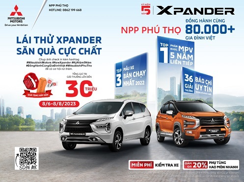 Chiến dịch kỉ niệm 5 năm Xpander &#8211; &#8220;XPANDER – ĐỒNG HÀNH CÙNG 80.000+ GIA ĐÌNH VIỆT&#8221; tại NPP Phú Thọ