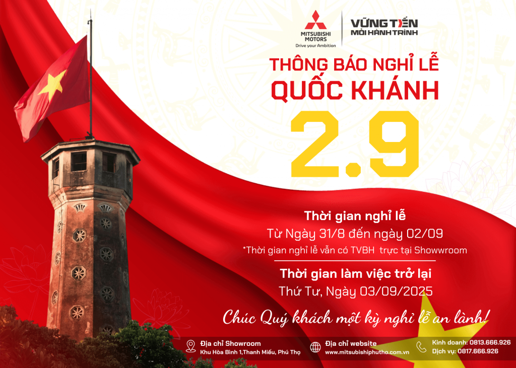 THÔNG BÁO NGHỈ LỄ QUỐC KHÁNH 2/9 – KỶ NIỆM 80 NĂM ĐỘC LẬP